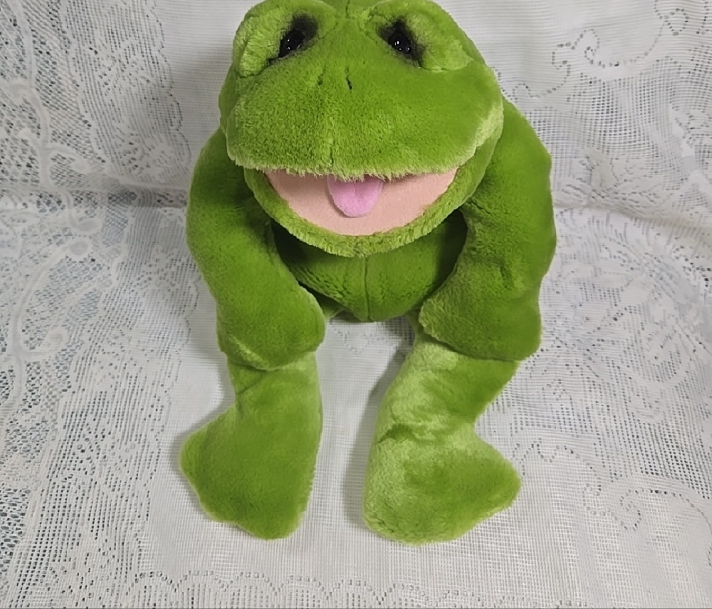 Applause LouRankin Plush Green Frog Stuffed Animal Toy - Picture 7 of 7